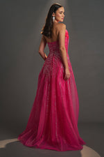 Load image into Gallery viewer, Rigid Collar Detailed Beaded Evening Dress
