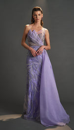 Load image into Gallery viewer, Special Evening Dress with Tiered Collar Detail, Cape and Embroidery
