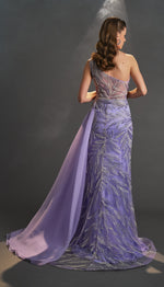 Load image into Gallery viewer, Special Evening Dress with Tiered Collar Detail, Cape and Embroidery
