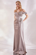 Load image into Gallery viewer, Waist Gather Detailed Chest Embroidered Evening Dress
