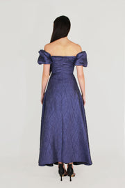 Strapless Half Sleeve Detailed Evening Dress
