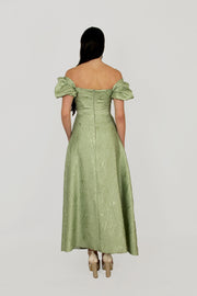 Strapless Half Sleeve Detailed Evening Dress