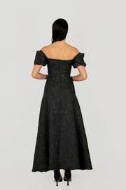 Strapless Half Sleeve Detailed Evening Dress