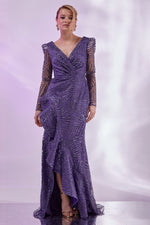 Load image into Gallery viewer, Evening Dress with Waist Gather Detail and Tiered Skirt
