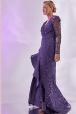 Load image into Gallery viewer, Evening Dress with Waist Gather Detail and Tiered Skirt
