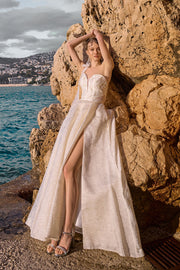 Layered Jacquard Evening Dress