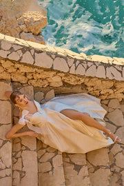 Layered Jacquard Evening Dress