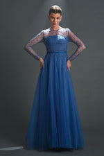 Load image into Gallery viewer, Beaded Detail Embroidered Evening Dress
