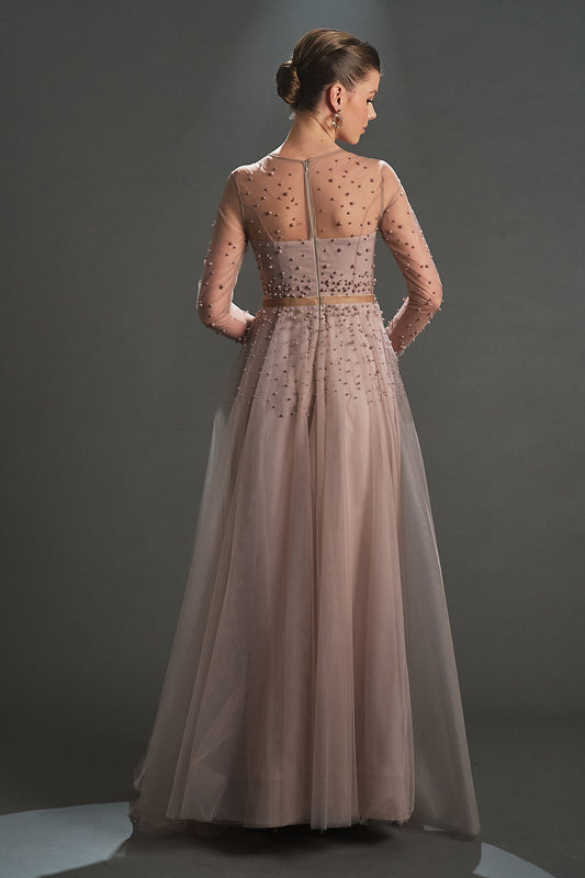 Boncuk Detay İşlemeli Abiye