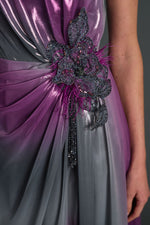 Load image into Gallery viewer, Double Color Waist Detailed Evening Dress
